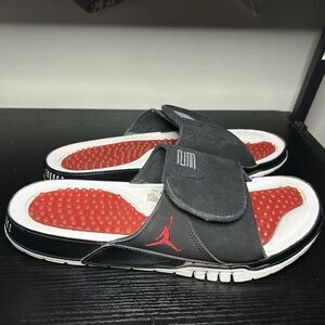 Jordan Hydro 11 Retro Slide Sandals “Bred” Black Red Men's Size 13 AA1336-006